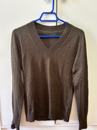 Jersey BASIC mujer cuello pico marrón Talla XL