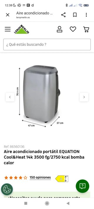 Aire Acondicionado Portátil Equation Cool&Heat