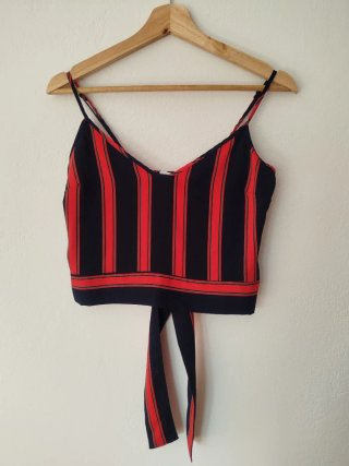 Top tirantes rayas rojo y azul oscuro Talla XS