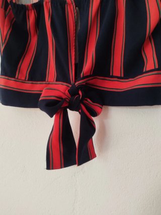 Top tirantes rayas rojo y azul oscuro Talla XS
