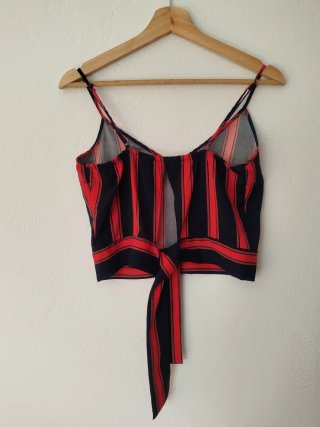 Top tirantes rayas rojo y azul oscuro Talla XS