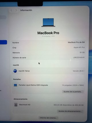 MacBook Pro 2021 14” M1 Pro 16GB RAM 512GB SSD