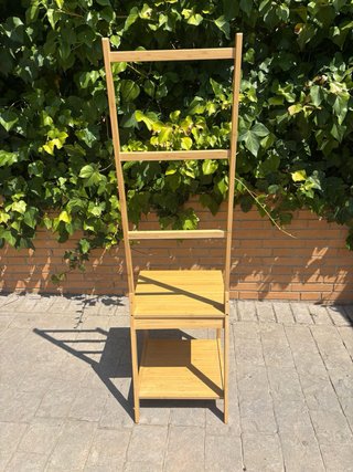 Estantería Silla Toallero Baño Bambú