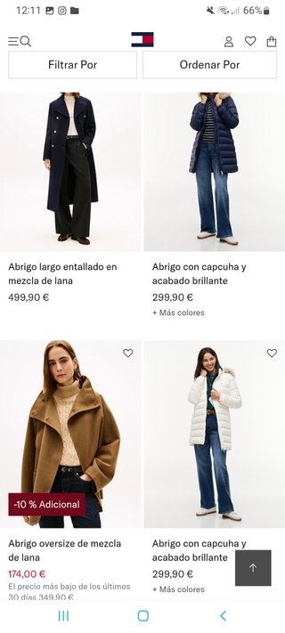 Abrigo Lana Tommy Hilfiger Gris