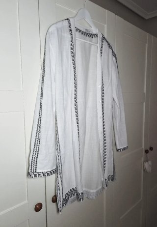 Kimono blanco algodón talla XS Zara