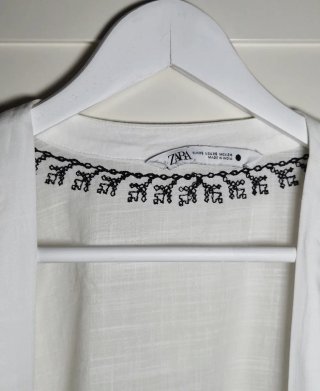 Kimono blanco algodón talla XS Zara