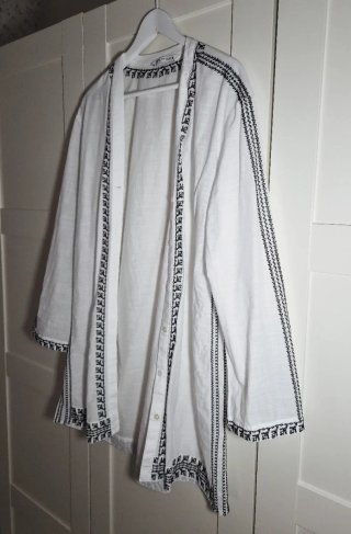 Kimono blanco algodón talla XS Zara