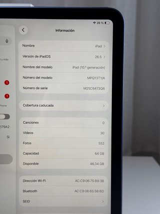 IMPECABLE iPad 10 generación 64GB