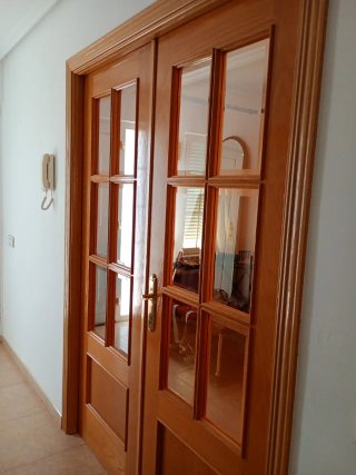 Dos puertas de madera con cristal