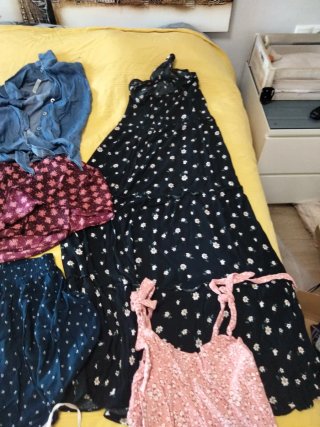 Lote monos cortos vestidos y faldas talla S