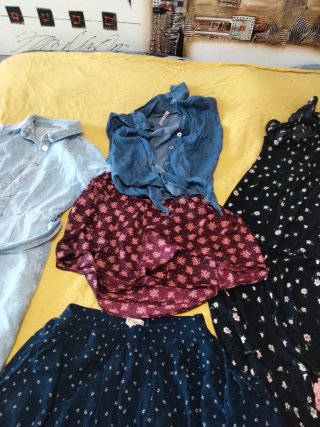 Lote monos cortos vestidos y faldas talla S