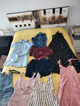 Lote monos cortos vestidos y faldas talla S
