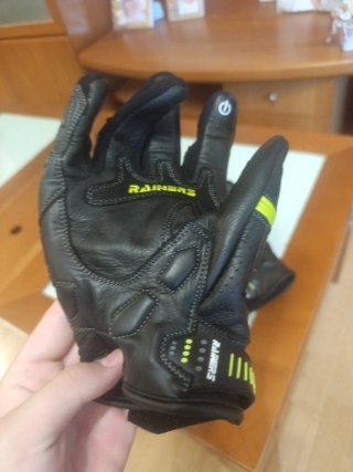 Guantes de moto RAINERS negros y amarillos