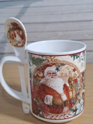 Taza de porcelana vintage Santa Claus