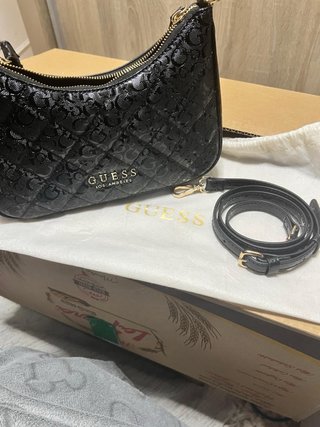 Bolso Guess Negro Logo Acolchado