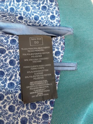 Chaqueta de vestir verde azulado con coderas