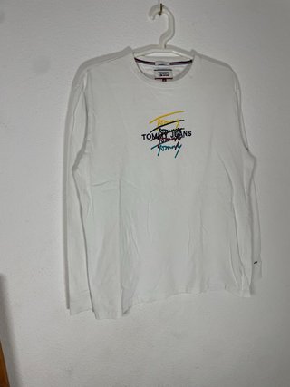 Camiseta Tommy Jeans Blanca Manga Larga