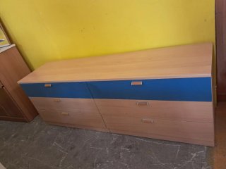 Aparador Salón Madera y Azul