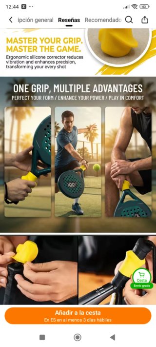 Corrector di presa per racchette da padel/Pickleball e Beach
