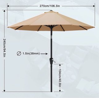 MASTERCANOPY Sombrilla de patio para mesa 2,7 M