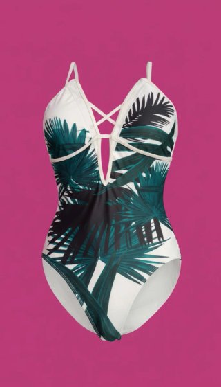 Costume intero donna fantasia tropicale