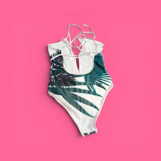 Costume intero donna fantasia tropicale