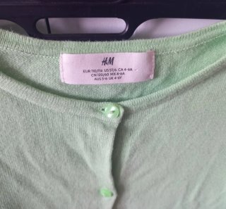 Chaqueta H&M niña verde T 5/6 años