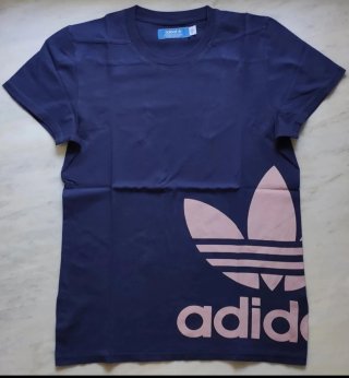 T-shirt Adidas donna vintage blu rosa
