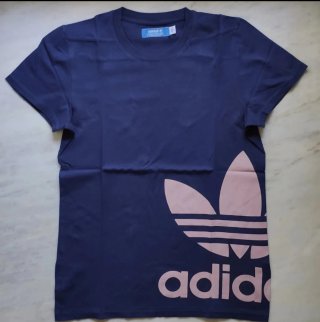 T-shirt Adidas donna vintage blu rosa