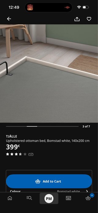 Cama canapé IKEA TJÄLLE blanca
