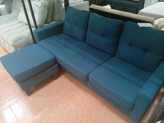 Sofá Vika Azul con Puf