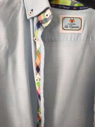 Camisa Celeste La Española Talla M