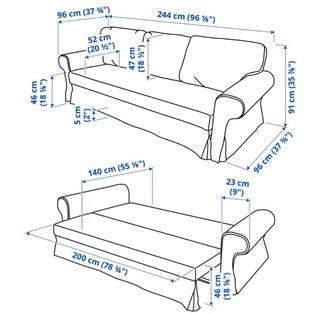 Sofá cama IKEA VRETSTORP + 2 reposapiés