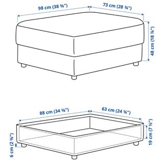 Sofá cama IKEA VRETSTORP + 2 reposapiés