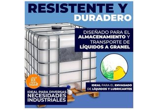 Depósito IBC 1000L con palet de madera y grifo