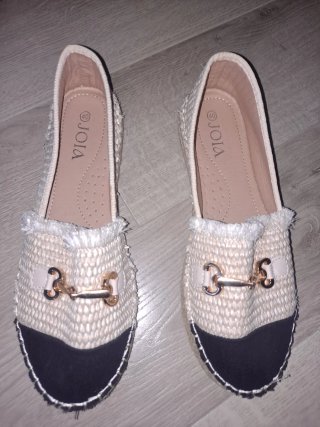 Alpargatas Joia Mujer Talla 40 Beige/Negro