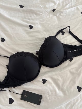 Sujetador Guess Super Push Up Negro Encaje