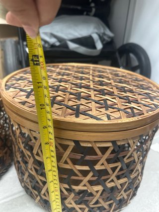 Cajas decorativas bambú y madera Ikea