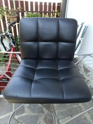 Sedile sgabello vera pelle nero