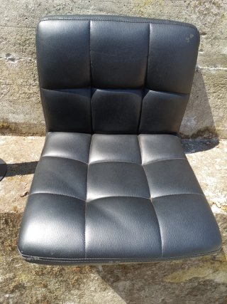 Sedile sgabello vera pelle nero