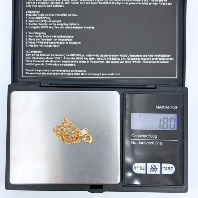 Cadena Oro 18k, Barbada, 1.80gr, 40.5cm