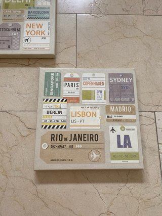 3 Cuadros Decorativos Estilo Vintage Viajes