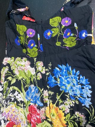 Vestido Verano Floral Negro Multicolor