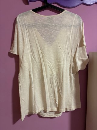 Camiseta H&M beige con abalorios