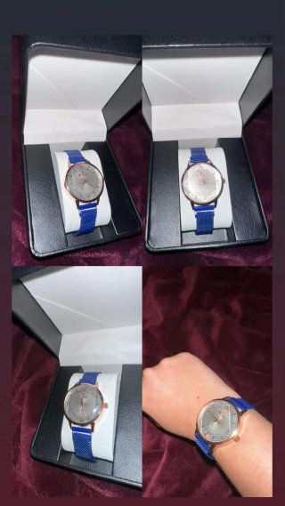Reloj Mujer Nuevo Azul y Dorado