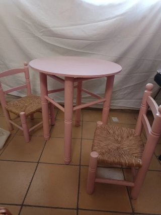 Mesa y 2 Sillas Infantiles Rosas