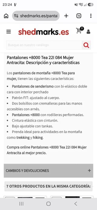 Pantalón Trekking Mujer +8000