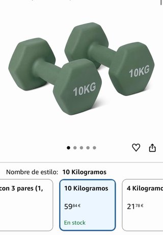 Mancuernas 10kg Verdes
