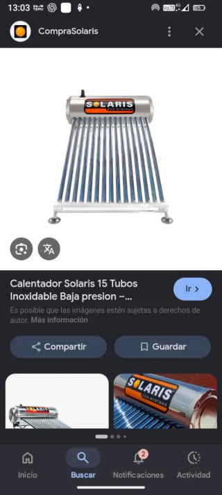 Calentador Solar Solaris 15 Tubos