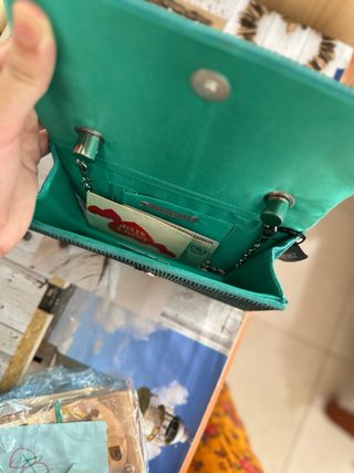 Bolso de mano elegante verde azulado